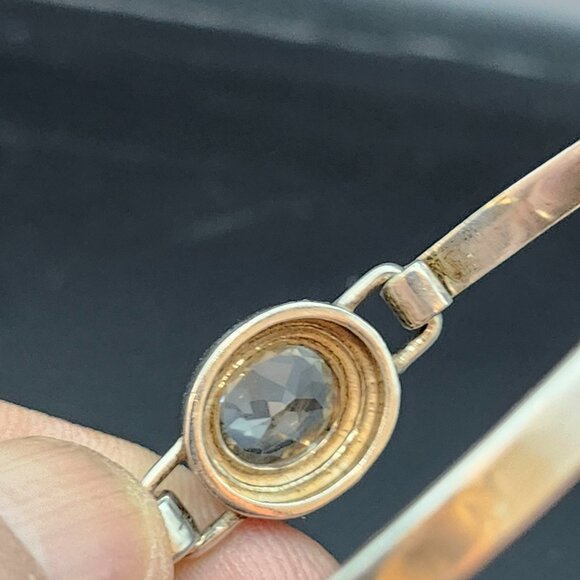 VTG Boma Sterling Silver Bracelet Bangle Clear Light Blue Stone Tested 925 USA - Picture 8 of 15